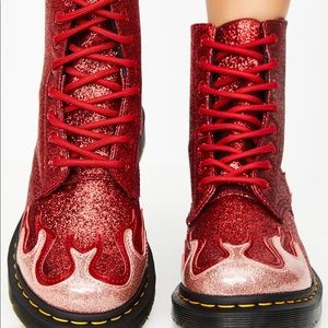 glitter flame doc martens